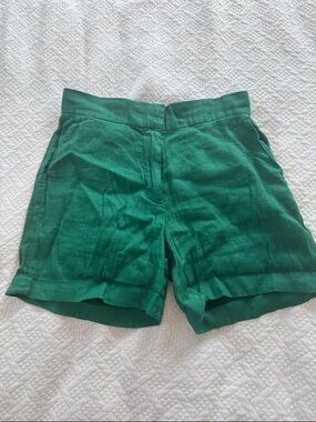 Dear John Emerald Green Linen Shorts